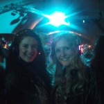 Caitlin and Laura at silent disco on Sunday night