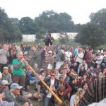 Alp Horn calls the Glastonbury spirits in the Stone Circle at the start of the Opening Ceremony