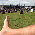 A foot away from the pyramid stage