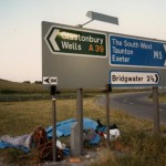 Hitched down from Edinburgh.met a guy with a dog and slept under his tarp on the motorway.