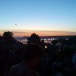 Sunset over the festival from Stone Circle
