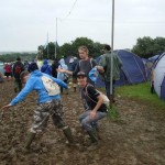 My 2008 Glasto crew get to grips with the mud!