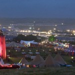 Festival site from the Park at night