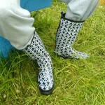 Dan's CND contribution, wellies bought thursday in the site market when the rain & mud arrived