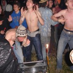 Shirtless boy posse, having it large on Wednesday night (to a 12volt powered record player, playing 7"s)
