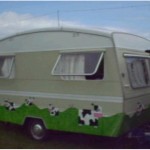 Glastonbury caravan custom paint jobs are the way forward in life! We were parked next to an artery road so am sure lots will remember us!