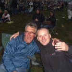 My dad at his first glastonbury! with my husband rich!