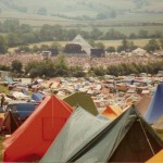 view of pyramid stage when there was nothing else going on in the fields beyond it