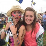 Having fun on a sunny day at the pyramid stage