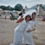 young girls getting married at glastonbury festival 2008
