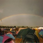 looking towards the other stage, this crazy rainbow had everyone out looking to the sky. it was quite special.