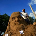 Michael Eavis made out of sand.