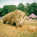 Save the rhino sculpture in the Green Fields