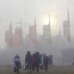 Ethereal early morning fog, a final journey across the festival site, Monday 28th June 2010.