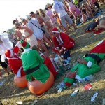 Was Santa trying to bring a bit of coolness to Glasto?