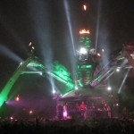 Arcadia's fantastic fire and light show accompanied with pumping drum and bass