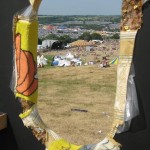 View from behind one of the Glastonbury 40 letters.
