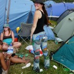 Celine from Switzerland in her painted 'Glasto' jeans.