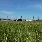 This is what the grass at the Pyramid stage looked like on Wednesday