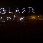 Light writing in the park.