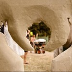 Stone Sculpture in Craft Fields - looks like Tom & Jerry cartoon!