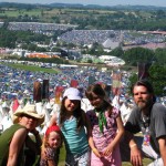 The Foot family with World cup crowd in the background from the Overlook