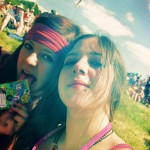 left to right. Jazz (sister) Sasha (me)chilling at the pyramid stage
