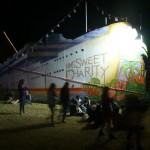 A ship halfway up a hill - has to be Glasto!