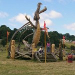 Dragon sculpture in the Stone Circle field.