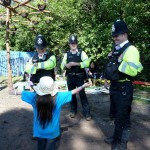 Neamh aged 8 offering "free hugs" to the local cops