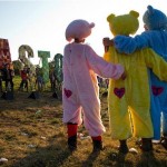 Care Bears at Glasto 2011 - outfits will be auctioned for Oxfam!