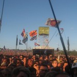 the sun going down over coldplays crowd