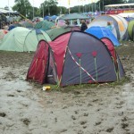 A stranded tent, next to the John Peel stage.