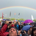Rainbow from the front of the Pyramid stage