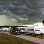 Storm coming in. Back stage at The Gully