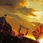 Sunset over the Pyramid Stage