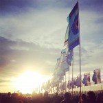 Sunset flags at the Other Stage