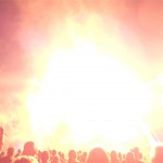 An explosion of light at the Glasto Landing Show