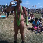 Mankini would 'not' take off his sunglasses! Perhaps he had something to hide? 2010