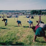 Yoga on Pennards Hill before the masses arrived 