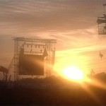 The sun goes down behind the worlds most famous stage.
