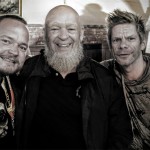 Michael Eavis and his two new Norwegian friends