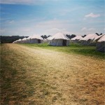 Pre erected tents before the onslaught.  