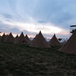 'Sunset over the Tipis in Worthyview'