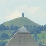 The Pyramid peak and Glastonbury Tor aligned