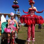 The Cake Ladies Stilt Walkers and Ms Merlin 