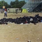 Black bin bags eagerly await the next act