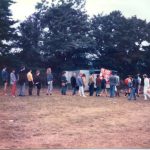 Civilised queue for the toilets