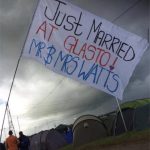 just married at Glastonbury