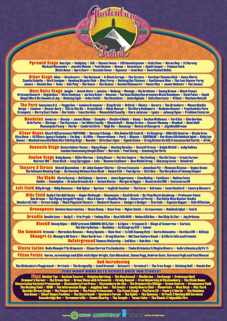 Glastonbury Festival - Line-Up 2024